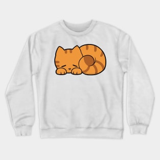 Sleepy Cat - Orange Crewneck Sweatshirt